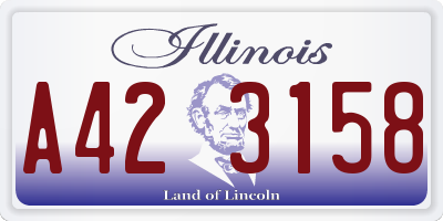 IL license plate A423158