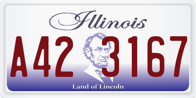 IL license plate A423167