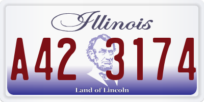 IL license plate A423174