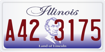 IL license plate A423175