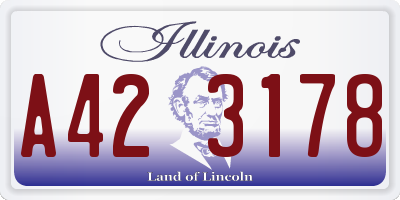 IL license plate A423178