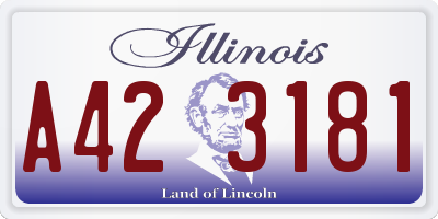 IL license plate A423181