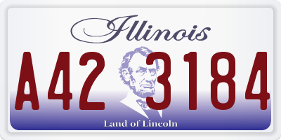 IL license plate A423184