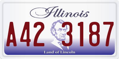 IL license plate A423187