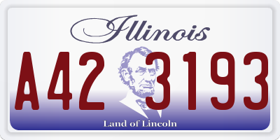 IL license plate A423193