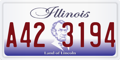 IL license plate A423194