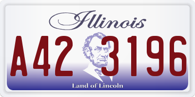 IL license plate A423196