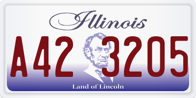 IL license plate A423205