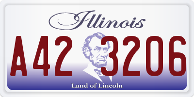 IL license plate A423206