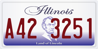 IL license plate A423251
