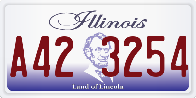 IL license plate A423254