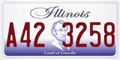 IL license plate A423258