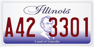 IL license plate A423301