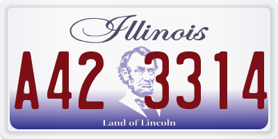 IL license plate A423314