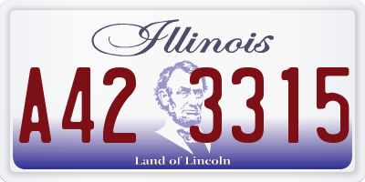 IL license plate A423315