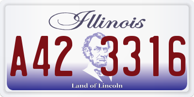 IL license plate A423316