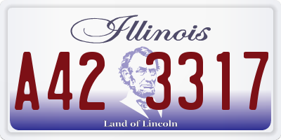 IL license plate A423317