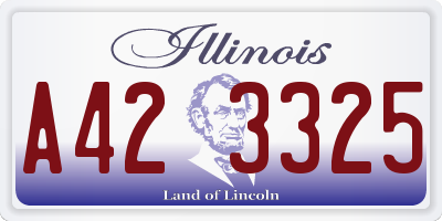 IL license plate A423325