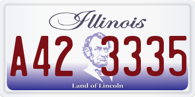 IL license plate A423335