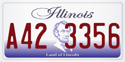 IL license plate A423356