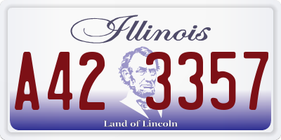 IL license plate A423357