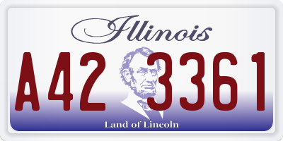 IL license plate A423361