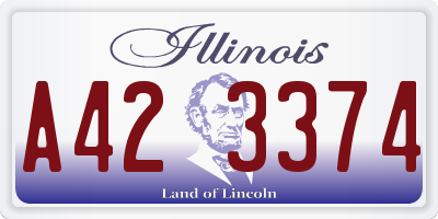 IL license plate A423374