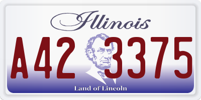 IL license plate A423375