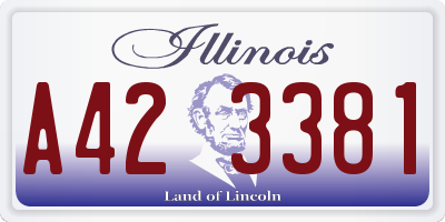 IL license plate A423381