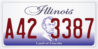 IL license plate A423387