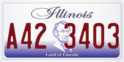 IL license plate A423403