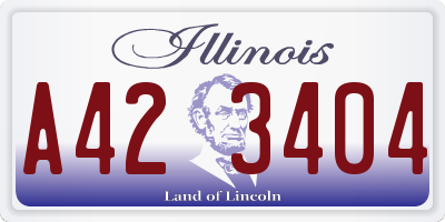 IL license plate A423404