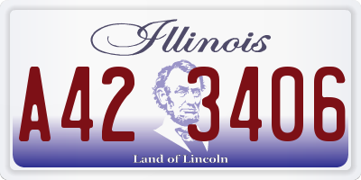 IL license plate A423406