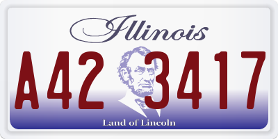 IL license plate A423417