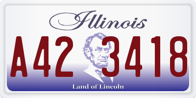 IL license plate A423418