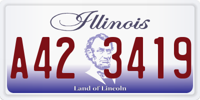 IL license plate A423419