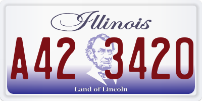 IL license plate A423420