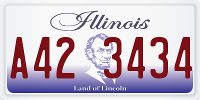 IL license plate A423434