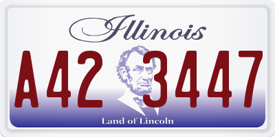 IL license plate A423447