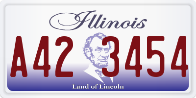 IL license plate A423454