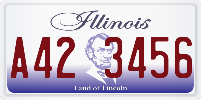 IL license plate A423456