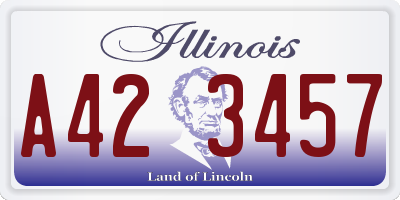 IL license plate A423457