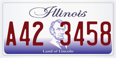 IL license plate A423458