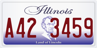 IL license plate A423459