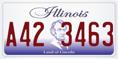 IL license plate A423463