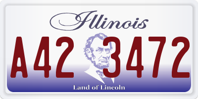 IL license plate A423472