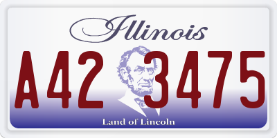 IL license plate A423475