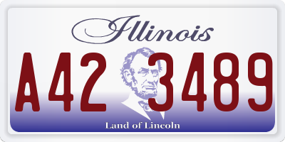 IL license plate A423489