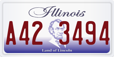 IL license plate A423494