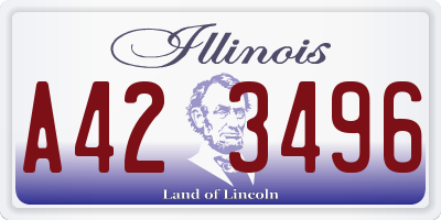 IL license plate A423496